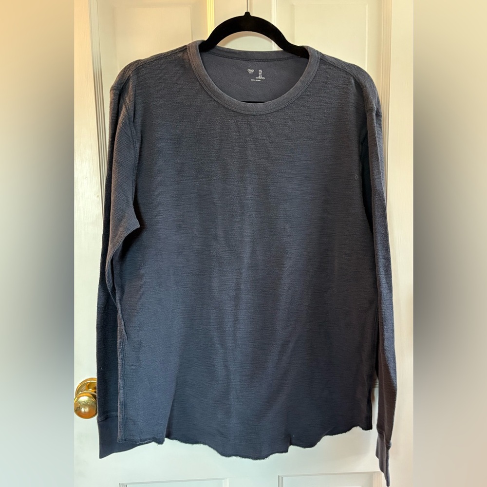 GAP Men's Navy Long Sleeve Thermal Tee